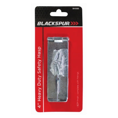 Blackspur - Heavy-Duty Steel Safety Hasp & Staple - 100mm Blackspur - Heavy-Duty Steel Safety Hasp & Staple - 100mm